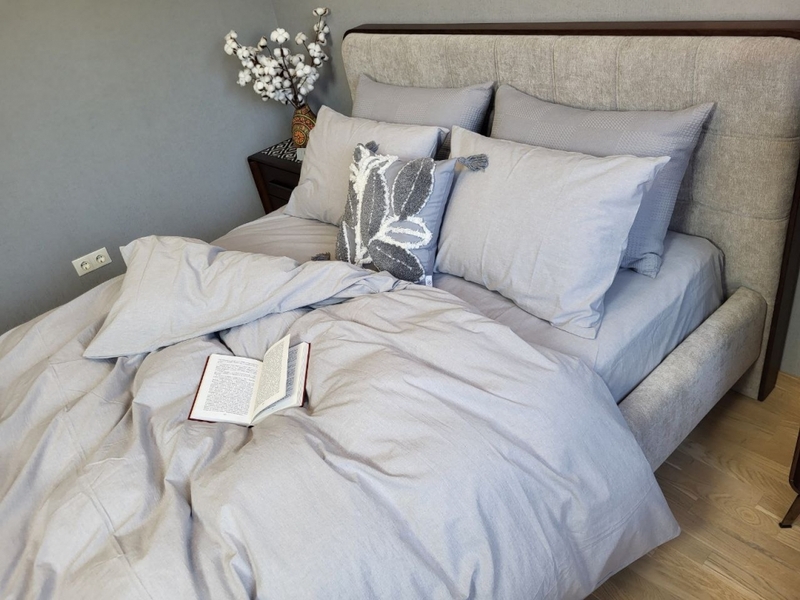 Комплект постельного белья Вареный хлопок, Ash Gray Washed Cotton W1221 - изображение 10