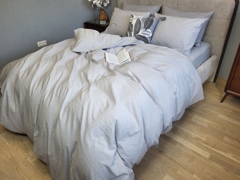 Комплект постельного белья Вареный хлопок, Ash Gray Washed Cotton W1221 - изображение 11