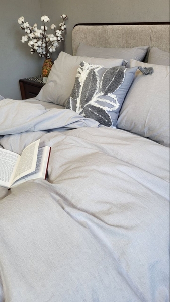 Комплект постельного белья Вареный хлопок, Ash Gray Washed Cotton W1221 - изображение 4