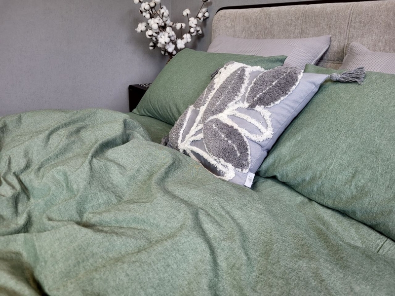 Комплект постельного белья Вареный хлопок, Forest Green Washed Cotton W1151 - изображение 10