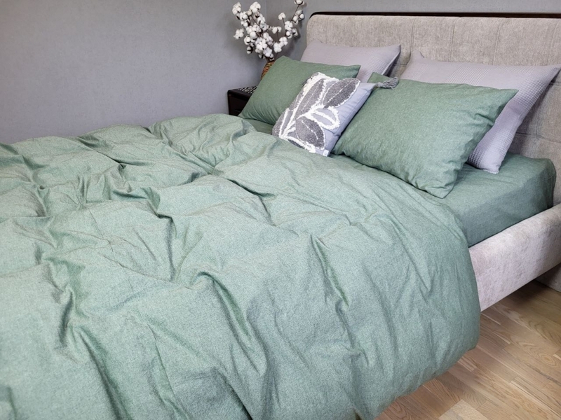 Комплект постельного белья Вареный хлопок, Forest Green Washed Cotton W1151 - изображение 4