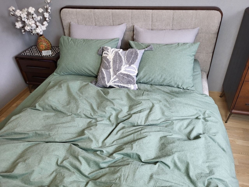 Комплект постельного белья Вареный хлопок, Forest Green Washed Cotton W1151 - изображение 6