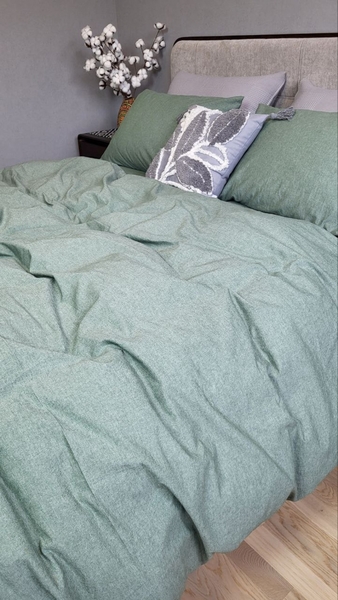Комплект постельного белья Вареный хлопок, Forest Green Washed Cotton W1151 - изображение 8