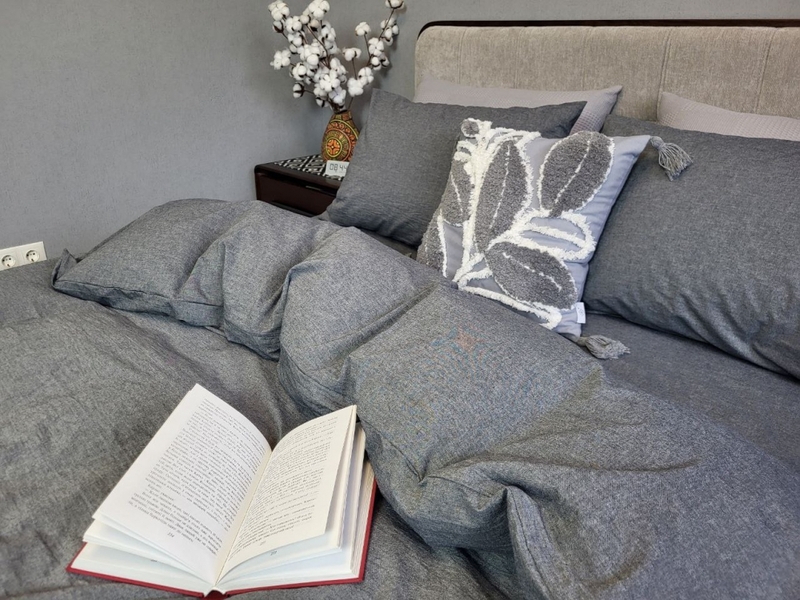 Комплект постільної білизни Варена бавовна, Graphite Washed Cotton W1141 - зображення 13