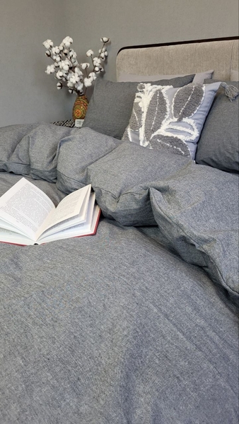 Комплект постільної білизни Варена бавовна, Graphite Washed Cotton W1141 - зображення 5