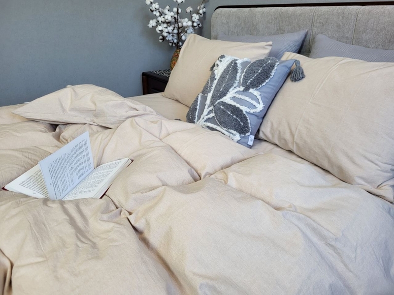 Комплект постільної білизни Варена бавовна, Latte Washed Cotton W1121 - зображення 6