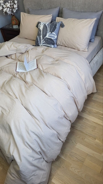 Комплект постільної білизни Варена бавовна, Latte Washed Cotton W1121 - зображення 8