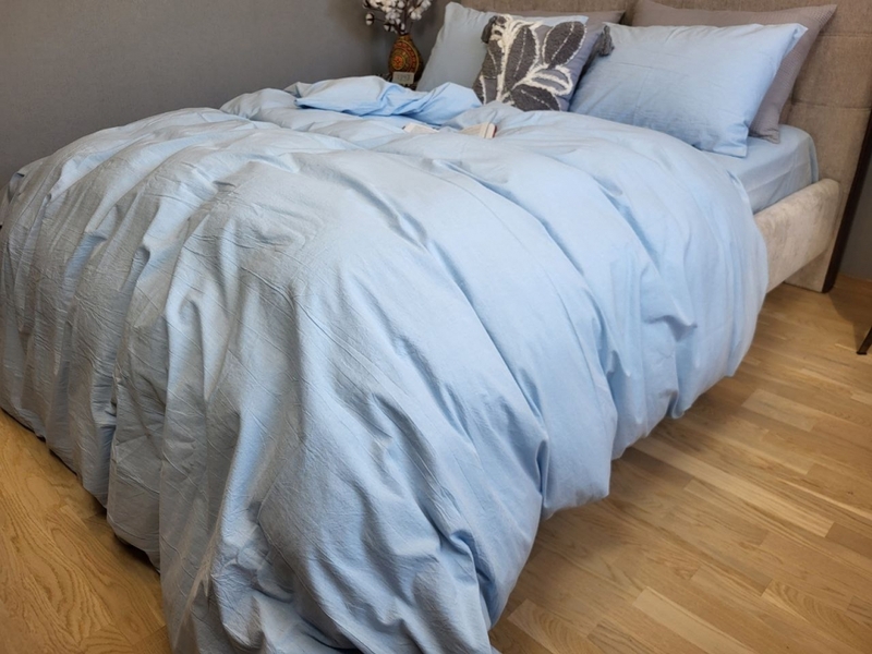 Комплект постельного белья Вареный хлопок, Sky Blue Washed Cotton W1281 - изображение 1