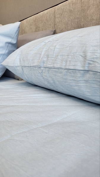 Комплект постельного белья Вареный хлопок, Sky Blue Washed Cotton W1281 - изображение 7