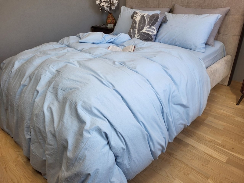 Комплект постельного белья Вареный хлопок, Sky Blue Washed Cotton W1281 - изображение 9