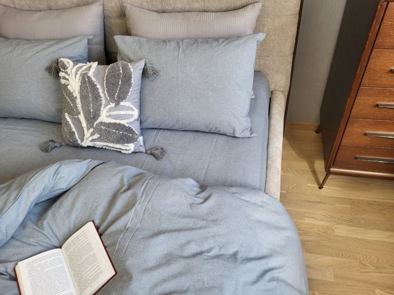 Комплект постільної білизни Варена бавовна, Slate Gray Washed Cotton W1011 - зображення 2