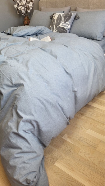 Комплект постільної білизни Варена бавовна, Slate Gray Washed Cotton W1011 - зображення 3