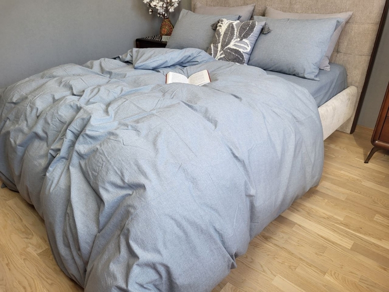 Комплект постільної білизни Варена бавовна, Slate Gray Washed Cotton W1011 - зображення 1
