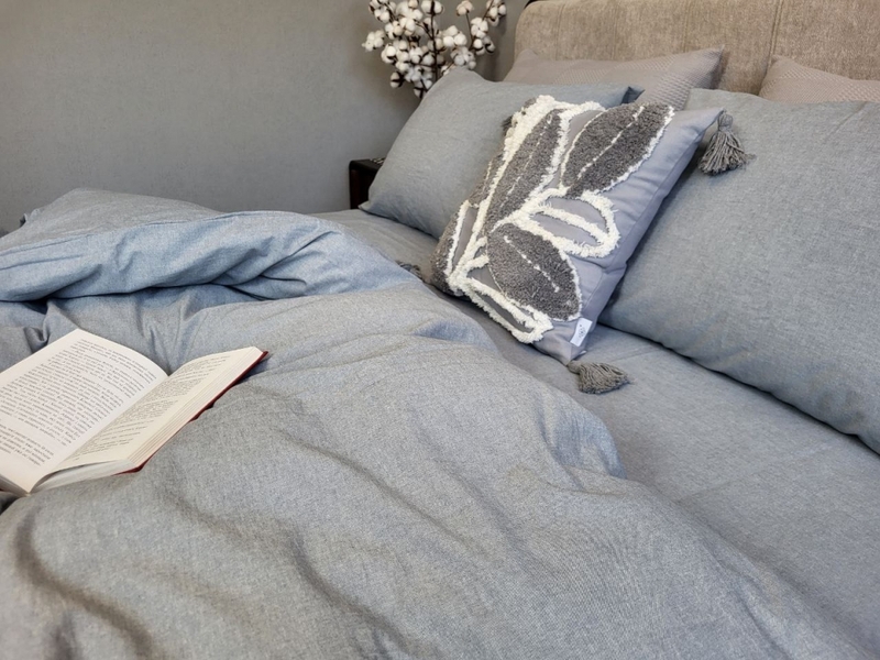 Комплект постільної білизни Варена бавовна, Slate Gray Washed Cotton W1011 - зображення 7