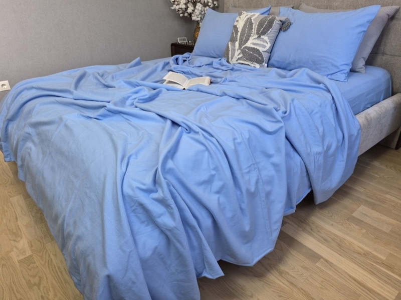 Комплект постільної білизни Блакитний берег Turkish Flannel S143 - зображення 1