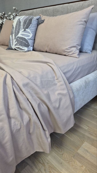 Комплект постільної білизни Темний беж Turkish Flannel тауп S122 - зображення 11