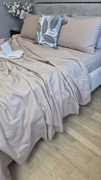 Комплект постільної білизни Темний беж Turkish Flannel тауп S122 - зображення 12