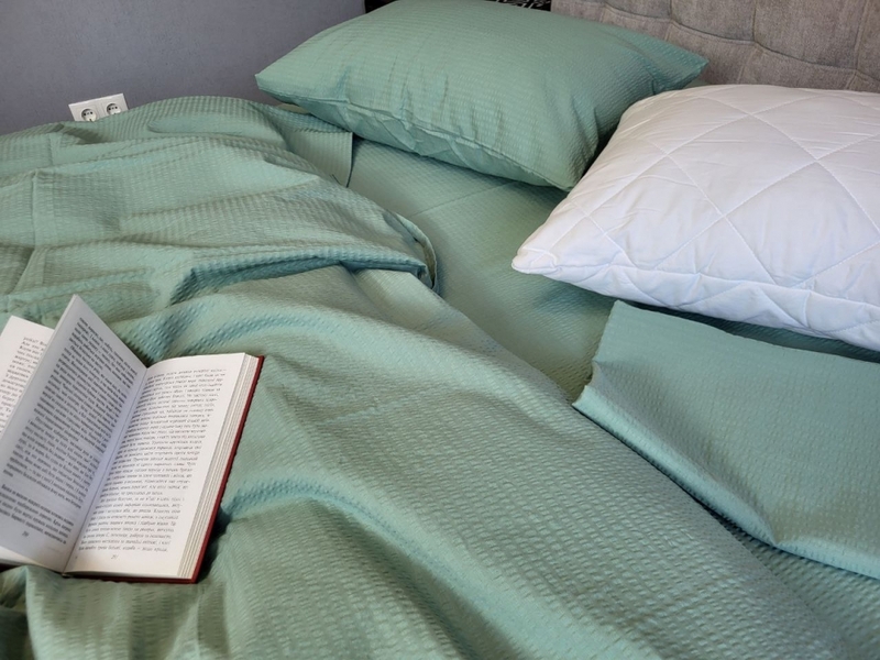 Комплект постільної білизни S200 Зеленый полынь, Ранфорс Гофре, ТМ Комфорт-текстиль - изображение 6