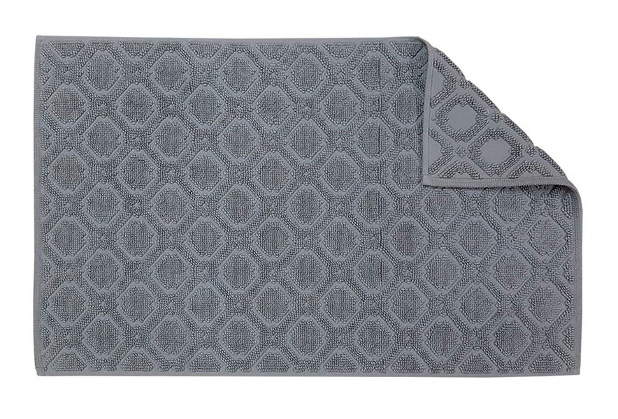 Килимок для нiг Gursan Cotton 50x80 бавовняний поштучно Grid сірий - зображення 1