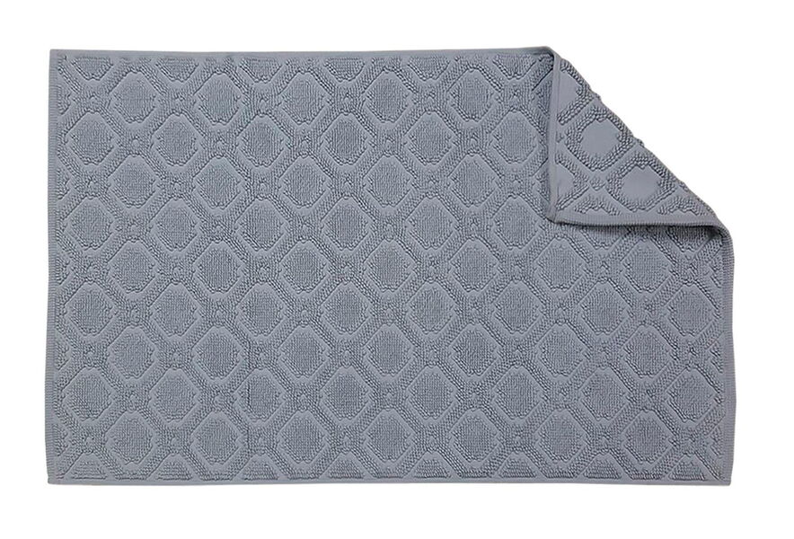Килимок для нiг Gursan Cotton 50x80 бавовняний поштучно Grid світло-сірий - зображення 1