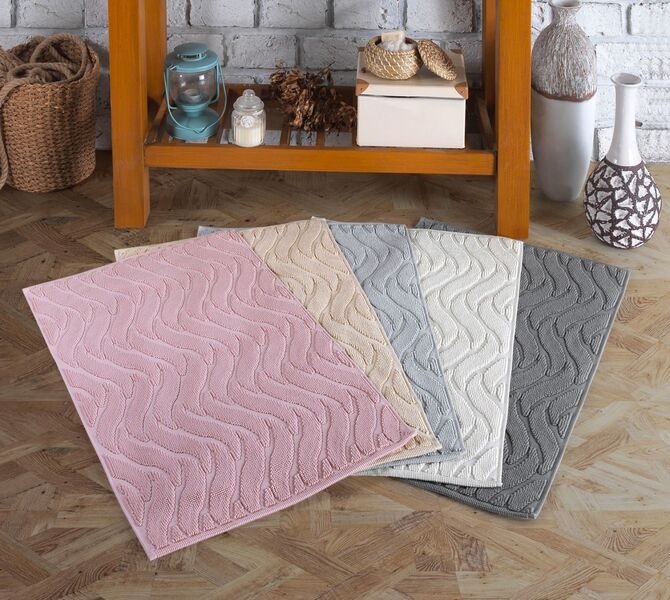 Килимок для нiг Gursan Cotton 50x80 бавовняний поштучно Stripe беж - зображення 4