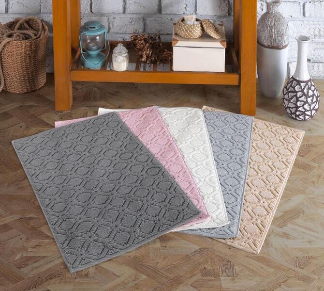 Килимок для нiг Gursan Cotton 50x80 бавовняний поштучно Stripe сірий - зображення 2