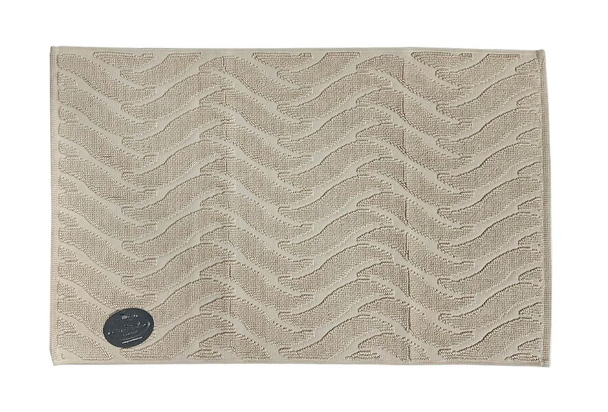 Килимок для нiг Gursan Cotton 50x80 бавовняний поштучно Wave беж - зображення 1