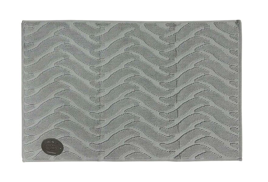 Килимок для нiг Gursan Cotton 50x80 бавовняний поштучно Wave світло-сірий - зображення 1