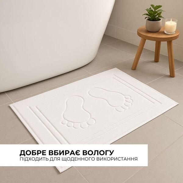 Коврик для ног в ванную комнату, 50 x 70 см, плотность 700 гм2,белый с ножками, ТМ IDEIA - изображение 2