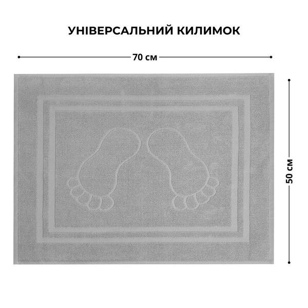 Коврик для ног в ванную комнату, 50 x 70 см, плотность 700 гм2, серый с ножками, ТМ IDEIA - изображение 6