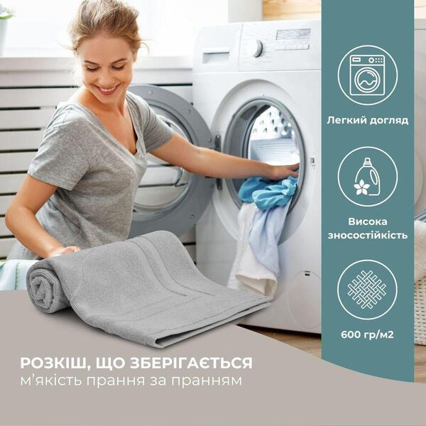 Коврик для ног в ванную комнату, 50 x 70 см, плотность 700 гм2, серый с ножками, ТМ IDEIA - изображение 7