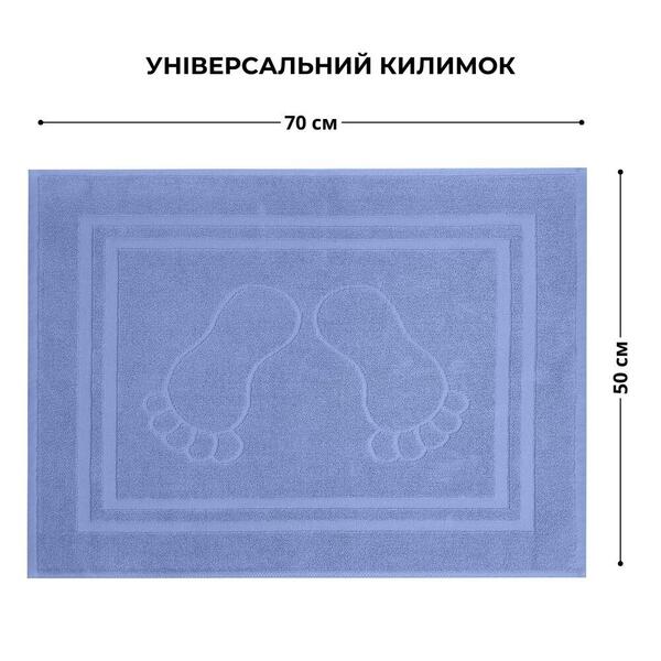 Коврик для ног в ванную комнату, 50 x 70 см, плотность 700 гм2, синий с ножками, ТМ IDEIA - изображение 6