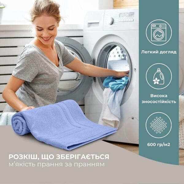 Коврик для ног в ванную комнату, 50 x 70 см, плотность 700 гм2, синий с ножками, ТМ IDEIA - изображение 7