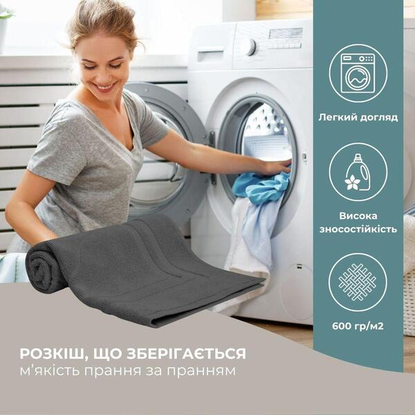 Коврик для ног в ванную комнату, 50 x 70 см, плотность 700 гм2, темно-серый с ножками, ТМ IDEIA - изображение 7
