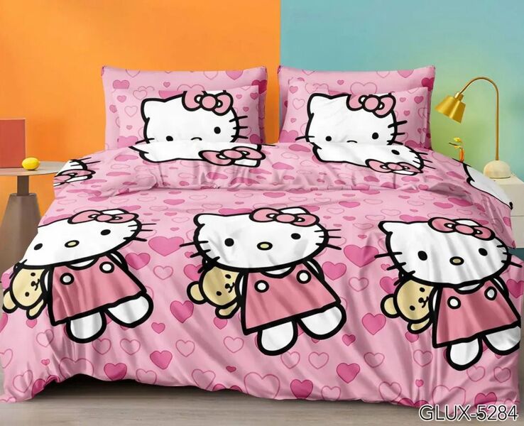 Комплект постільної білизни Hello Kitty, підлітковий, Ранфорс, СР-136Д ТМ Sofia - зображення 1