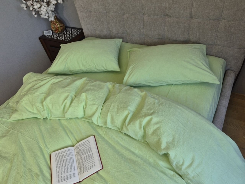 Комплект постельного белья Lime green, Вареный хлопок (Washed Cotton) W1371 - изображение 11