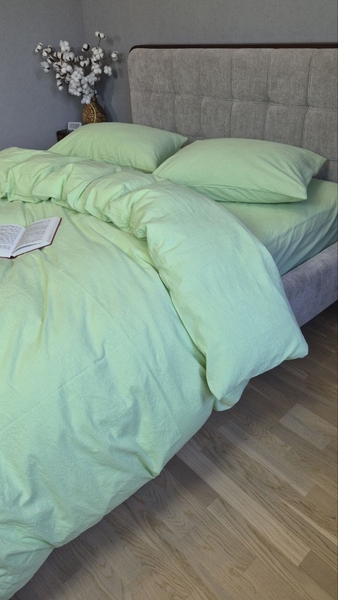 Комплект постельного белья Lime green, Вареный хлопок (Washed Cotton) W1371 - изображение 12