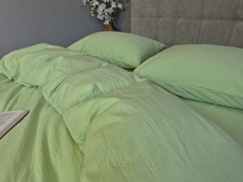 Комплект постельного белья Lime green, Вареный хлопок (Washed Cotton) W1371 - изображение 3