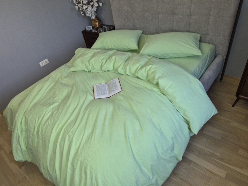 Комплект постельного белья Lime green, Вареный хлопок (Washed Cotton) W1371 - изображение 4