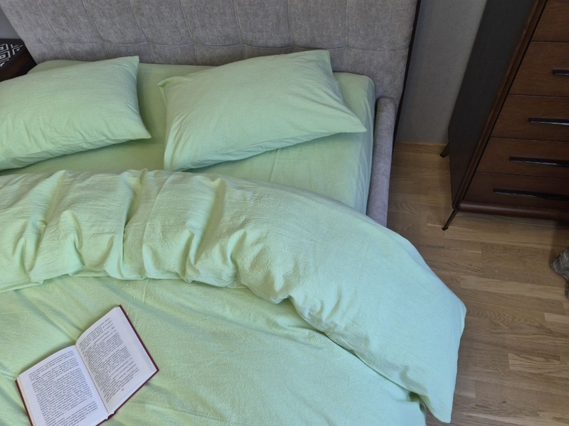 Комплект постельного белья Lime green, Вареный хлопок (Washed Cotton) W1371 - изображение 5