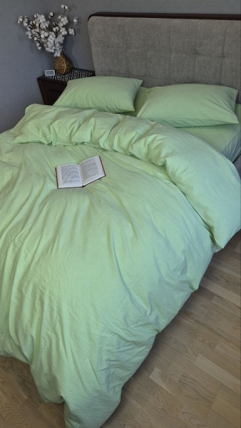 Комплект постельного белья Lime green, Вареный хлопок (Washed Cotton) W1371 - изображение 6