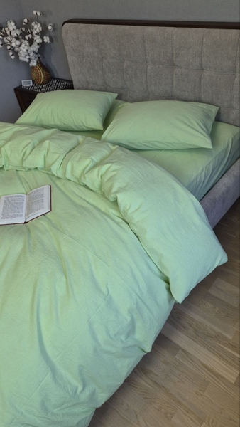 Комплект постельного белья Lime green, Вареный хлопок (Washed Cotton) W1371 - изображение 8