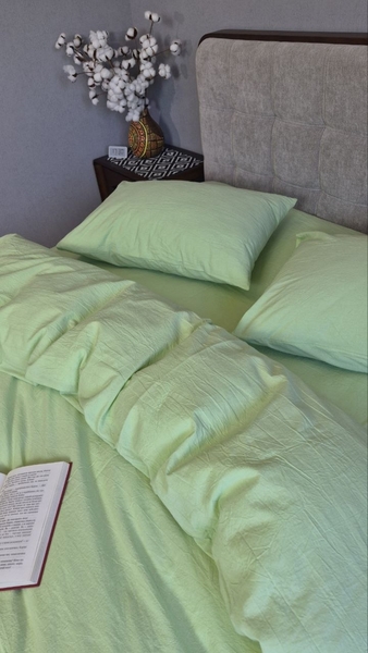 Комплект постельного белья Lime green, Вареный хлопок (Washed Cotton) W1371 - изображение 9