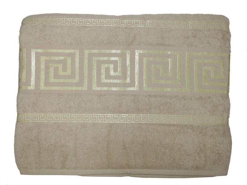 Простирадло махрова Parisa 400 євро 200 x 220 см, J-038 Caesar бежеве, ТМ Parisa Home - зображення 1