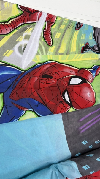 Комплект постельного белья Spider Man, Человек паук, бязь, голубой, бирюзовый - изображение 2
