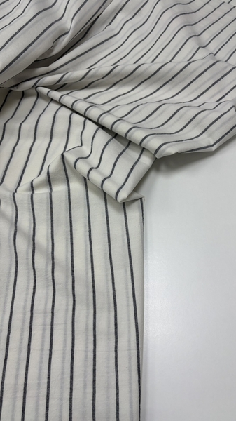Постільна білизна Magic Washed Cotton, варена бавовна в тонку чорну смужку - зображення 4