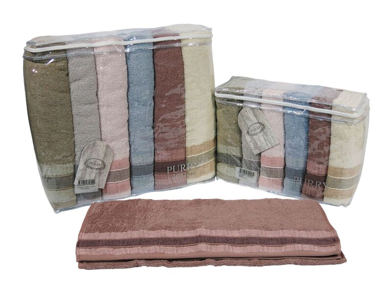 Набор банных махровых полотенец Sikel Purry Cotton Roby 70х140 см (6 шт.) — 100% хлопок, 400 г/м², Турция - изображение 6