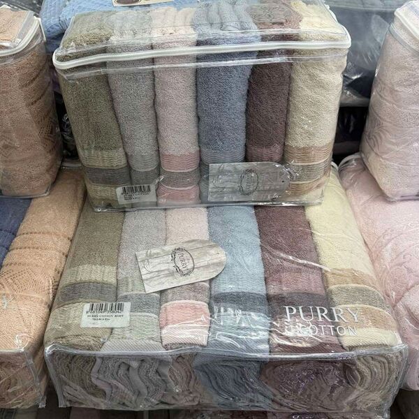 Набор банных махровых полотенец Sikel Purry Cotton Roby 70х140 см (6 шт.) 100 хлопок, 400 гм, Турция - изображение 2