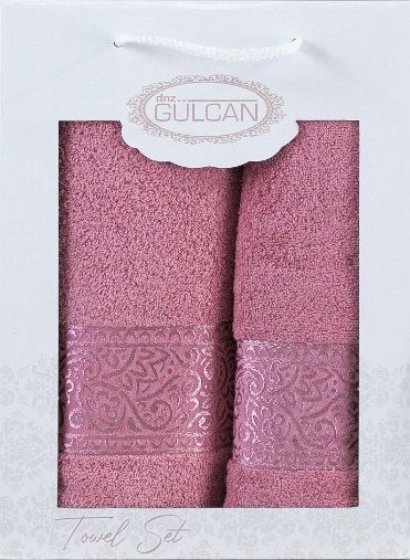 Набор из 2-х махровых полотенец Gulcan Cotton Ornament pudra - изображение 1