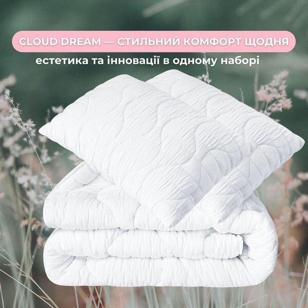 Набор CloudDream евро одеяло 200 x 220 см и 2 шт подушки 50 x 70 см, искусственный пух, белый, ТМ IDEIA - изображение 6